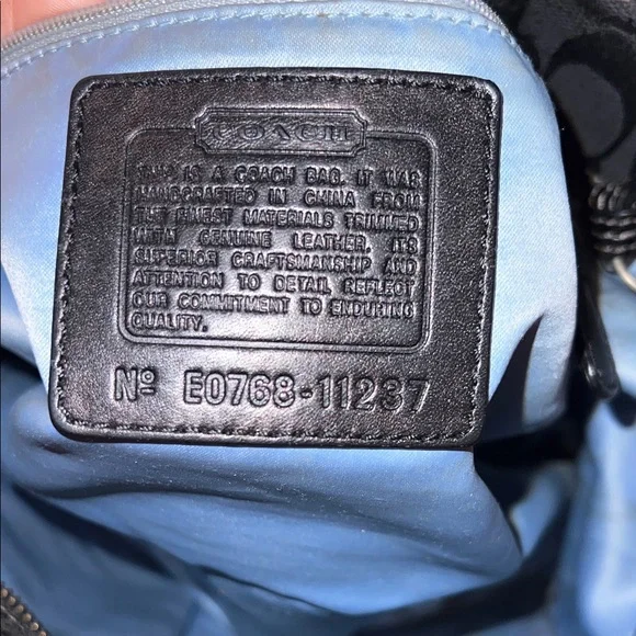 COACH Black Signature Monogram Career Shoulder Bag - Picture 10 of 13